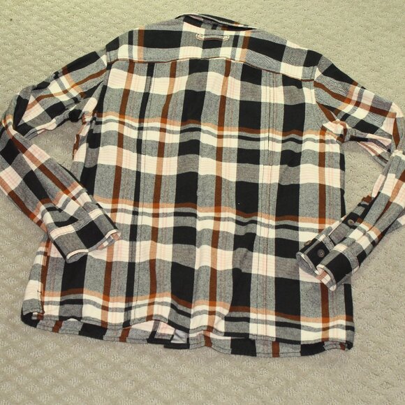 Duluth Women's Size S Black Pink Tan Casual Button Down Flannel Shirt - Picture 2 of 6